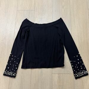 Rhinestone off the shoulder top